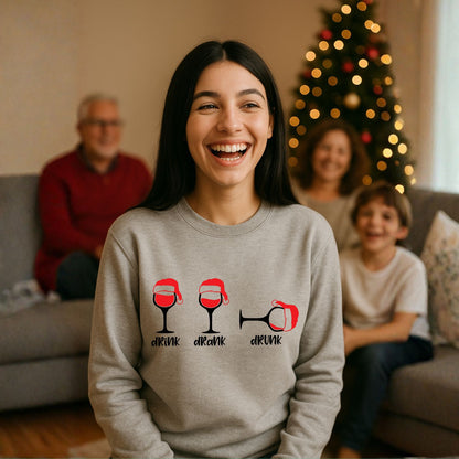 Drink Drank Drunk Festive Christmas Spirit Unisex Sweatshirts