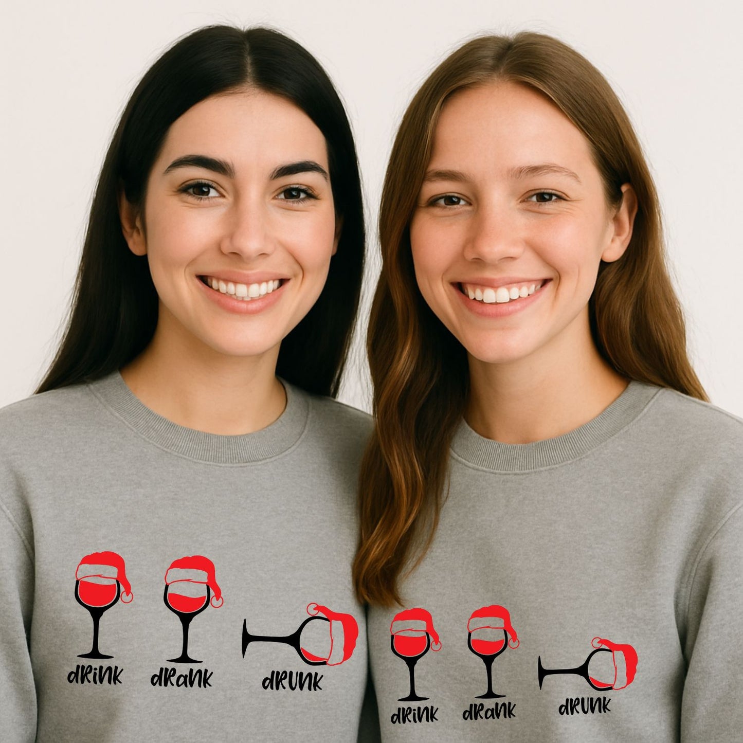 Drink Drank Drunk Festive Christmas Spirit Unisex Sweatshirts