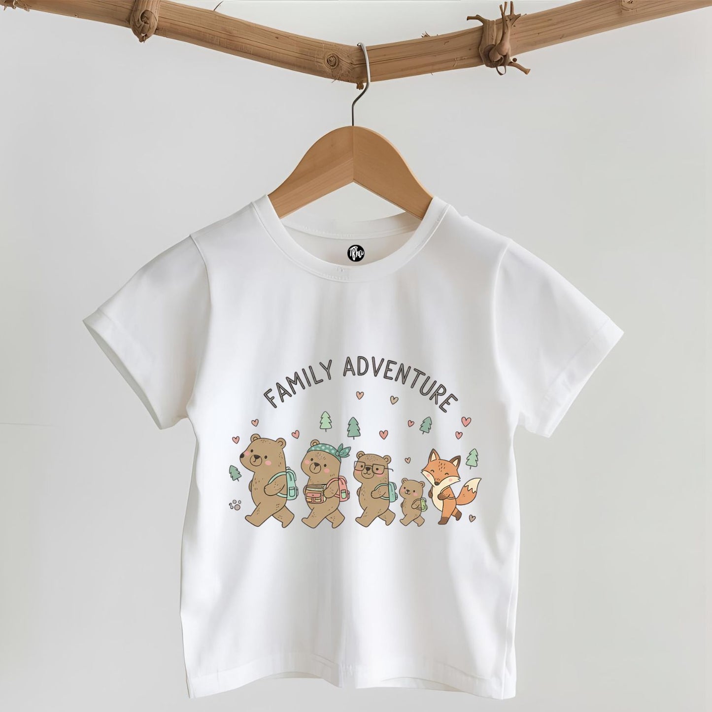 Family Adventure T-Shirt | Animated Travel Motif Graphic Tee for Family Trips