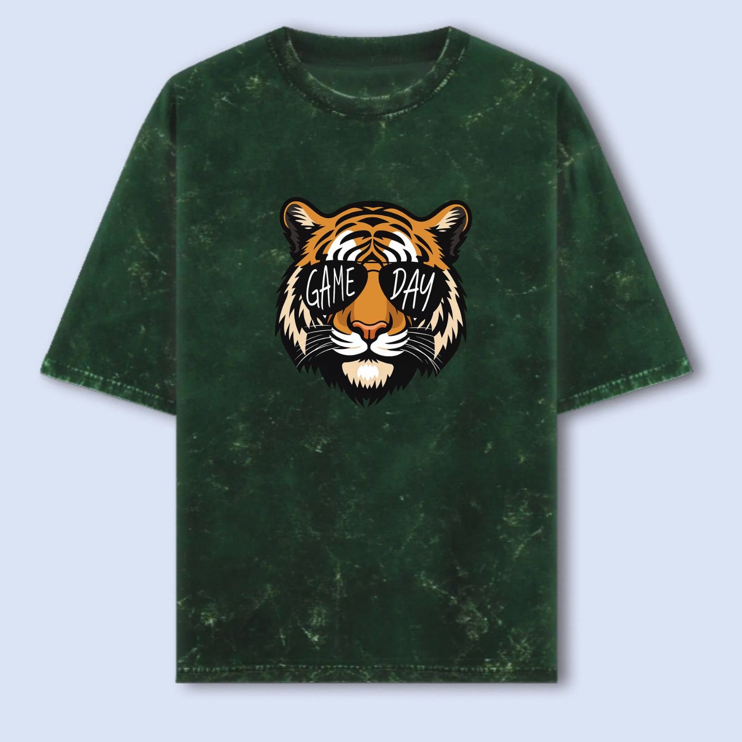 Game Day Safari Theme Vacation | Bottle Green Acid Wash Oversize T-Shirt