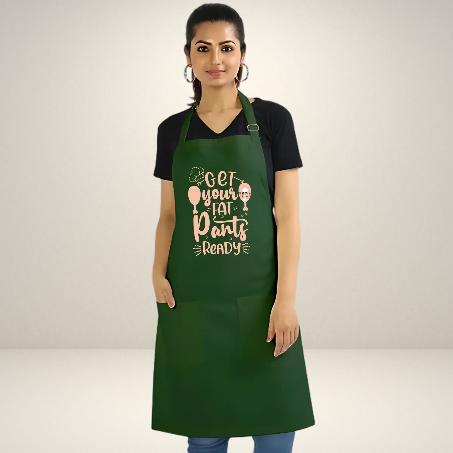 Humorous Kitchen Apron with Get Your Fat Pants Ready Print – Great Chef Gift - T Bhai