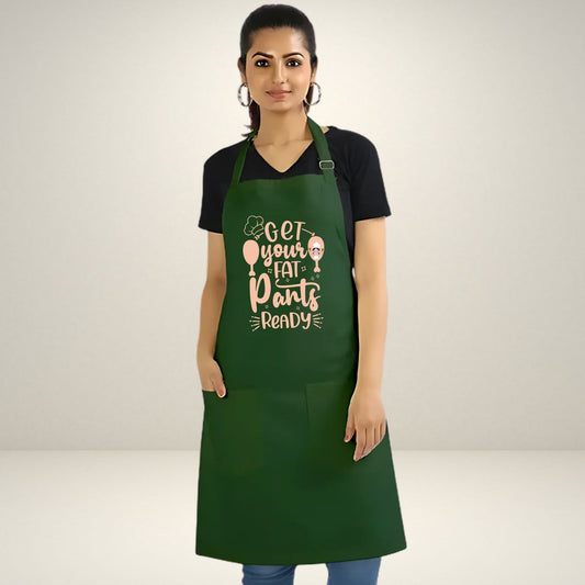 Humorous Kitchen Apron with Get Your Fat Pants Ready Print – Great Chef Gift - T Bhai