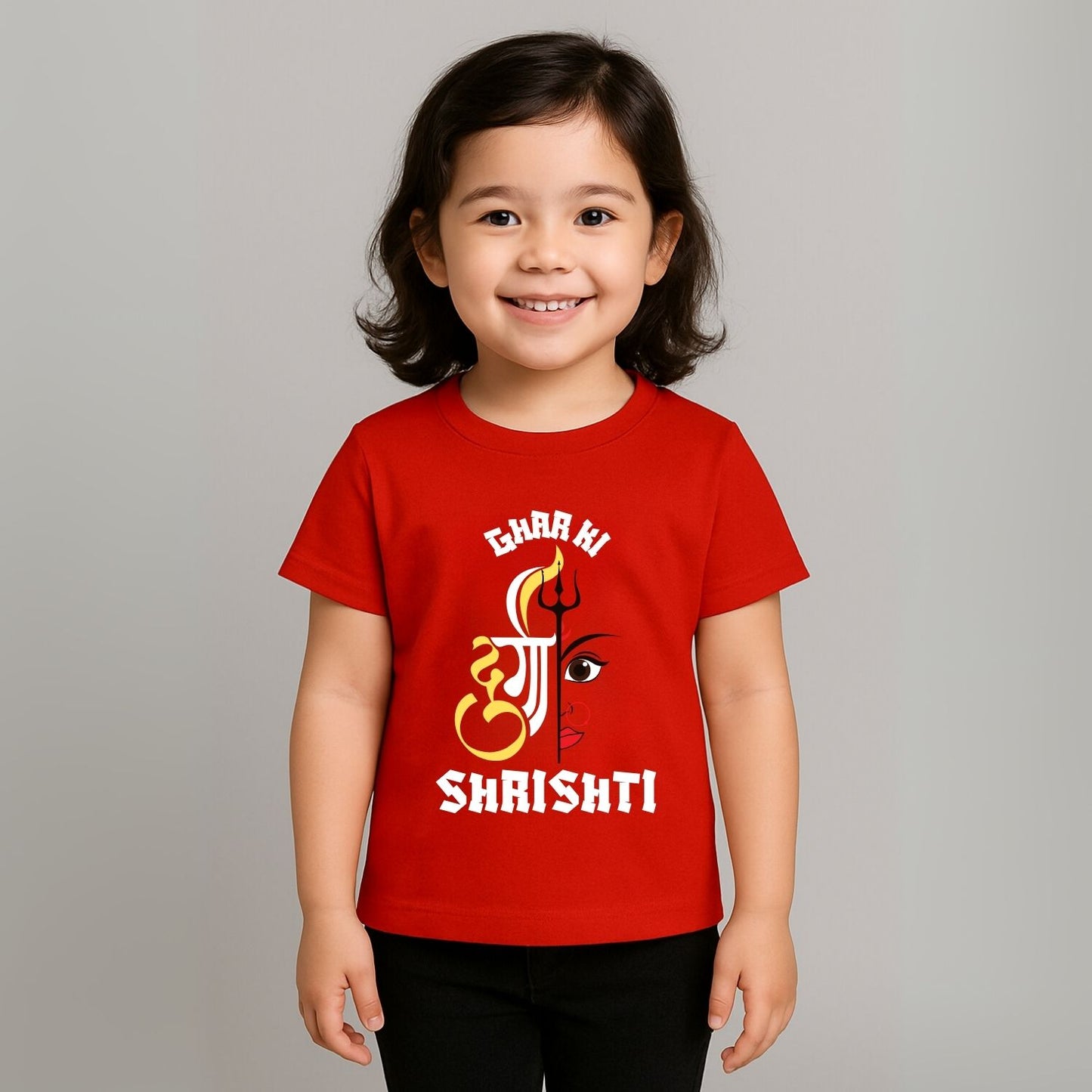 Customized Ghar ki Durga Onesie and TShirt | Navratri and Durga Puja Dress for Girls - T Bhai
