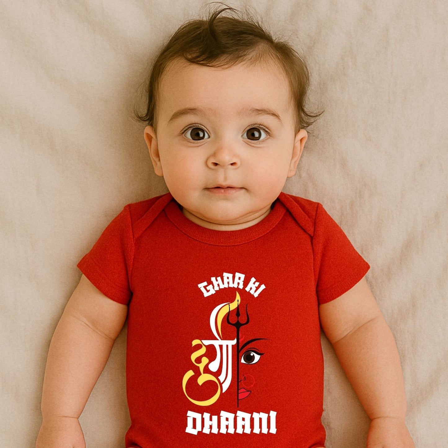 Customized Ghar ki Durga Onesie and TShirt | Navratri and Durga Puja Dress for Girls - T Bhai