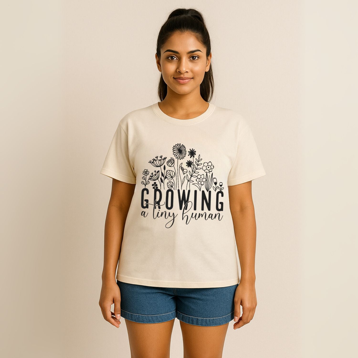 Growing a Tiny Human | Oversized Pregnancy T-Shirt - T Bhai