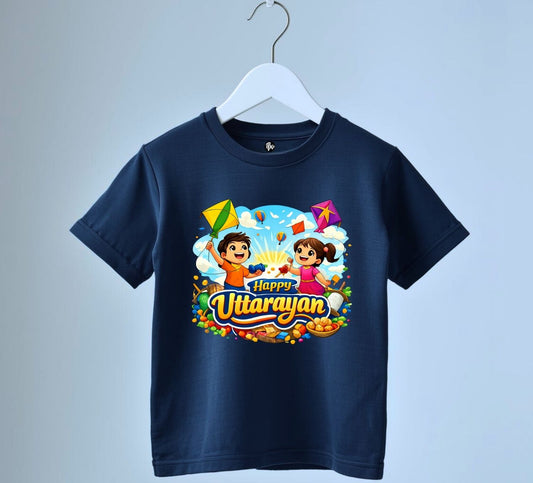 Happy Uttarayan Festival T Shirt | Gujarati Kite Flying Graphic Tee