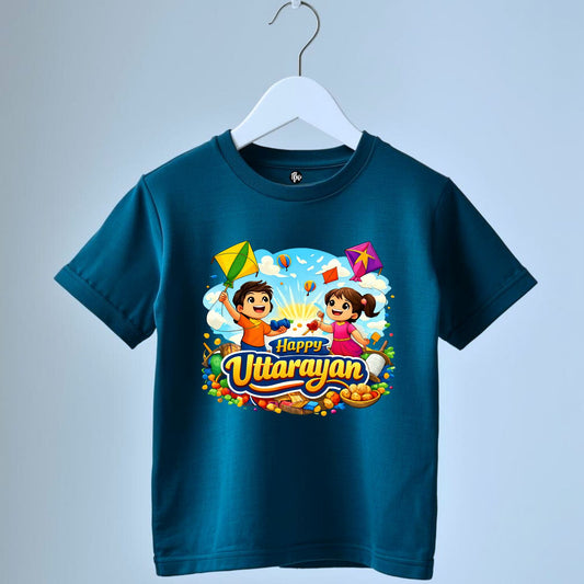 Happy Uttarayan Festival T Shirt | Gujarati Kite Flying Graphic Tee