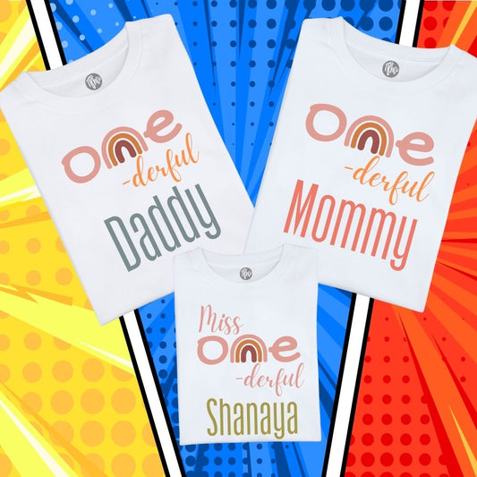 Personalized Miss One-derful Daddy Mommy Baby | 1st Birthday T-Shirts - T Bhai