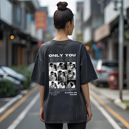 Only You Custom Photo T-Shirt | Personalized for BAE | Oversized Acid Wash T-Shirt - T Bhai
