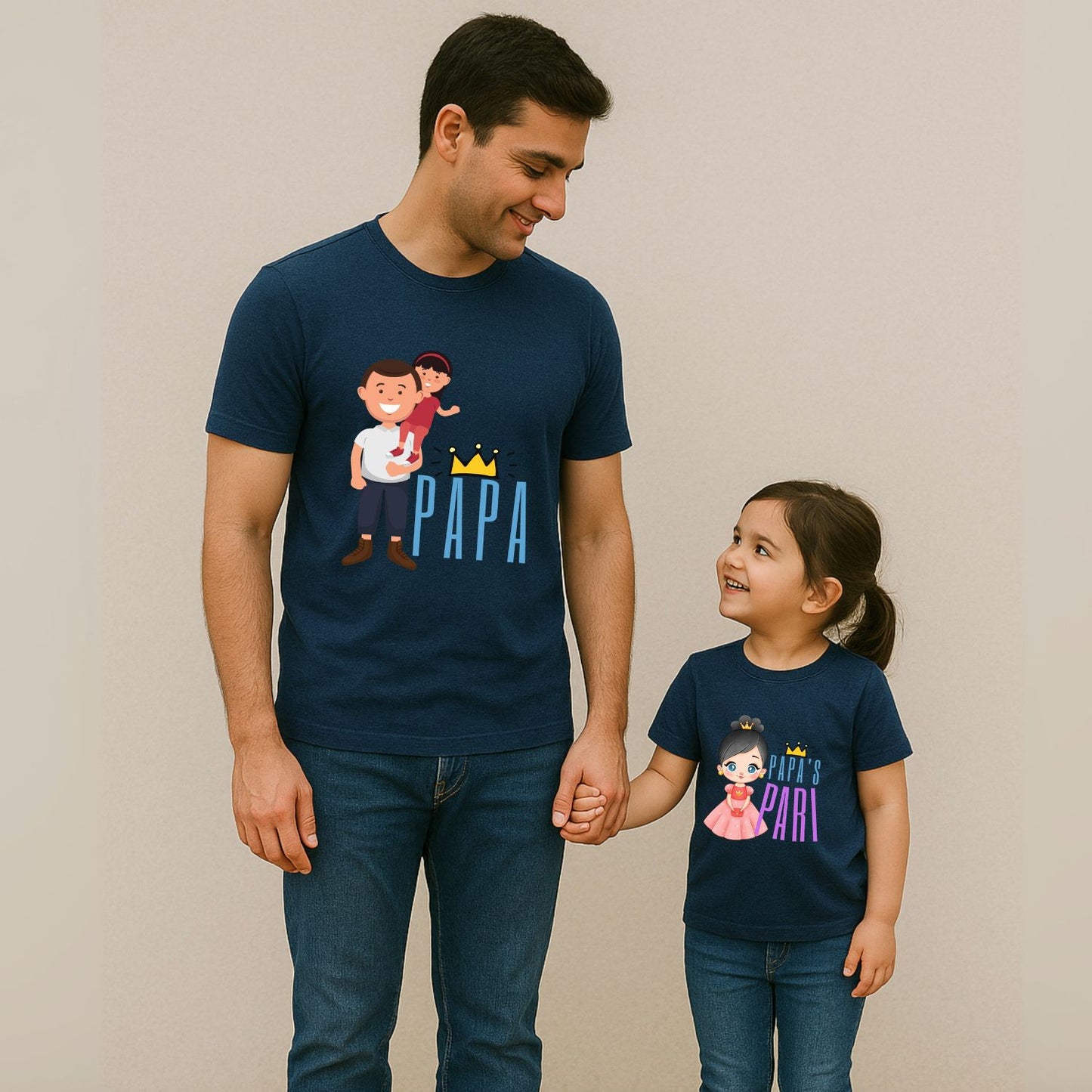 Papa and Papa's Pari Twinning T-Shirts for Father & Daughter