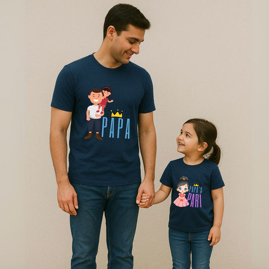 Papa and Papa's Pari Twinning T-Shirts for Father & Daughter
