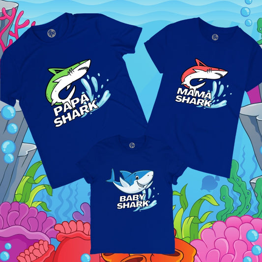 Papa Shark Mama Shark Baby Shark Family T-Shirts
