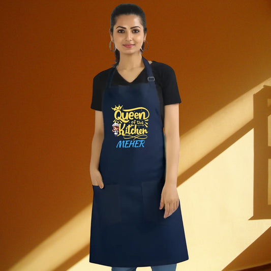Custom Queen of the Kitchen Apron – Personalized Cooking Gift for Mom, Wife or Chef - T Bhai