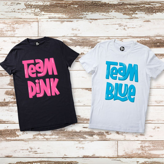 Team Pink & Team Blue Baby Announcement T-Shirts - T Bhai