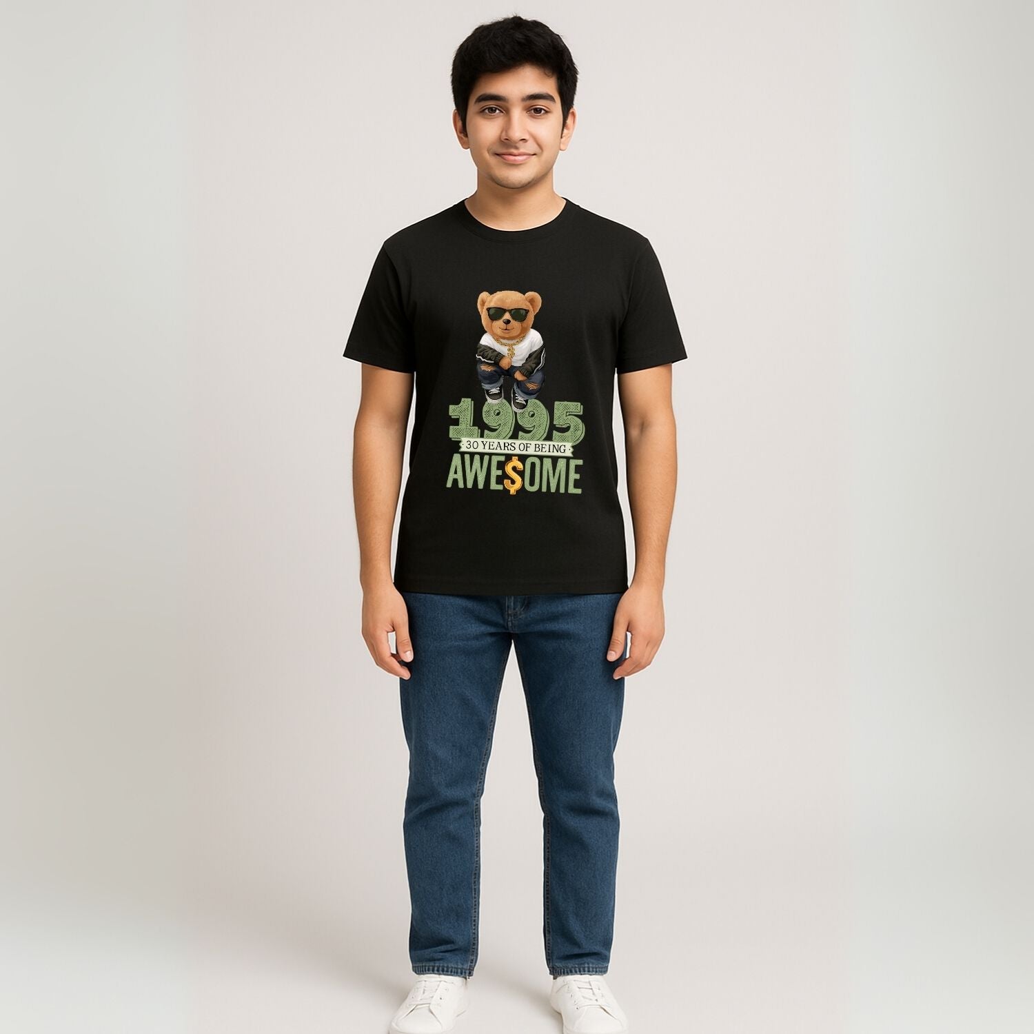 Custom Year Birthday Outfit – Retro Teddy Bear “Awesome Since” T-Shirt - T Bhai