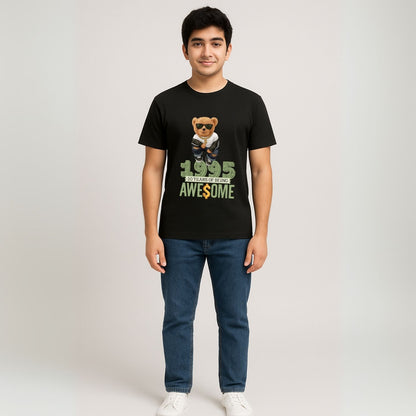 Custom Year Birthday Outfit – Retro Teddy Bear “Awesome Since” T-Shirt - T Bhai