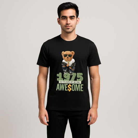 Custom Year Birthday Outfit – Retro Teddy Bear “Awesome Since” T-Shirt - T Bhai