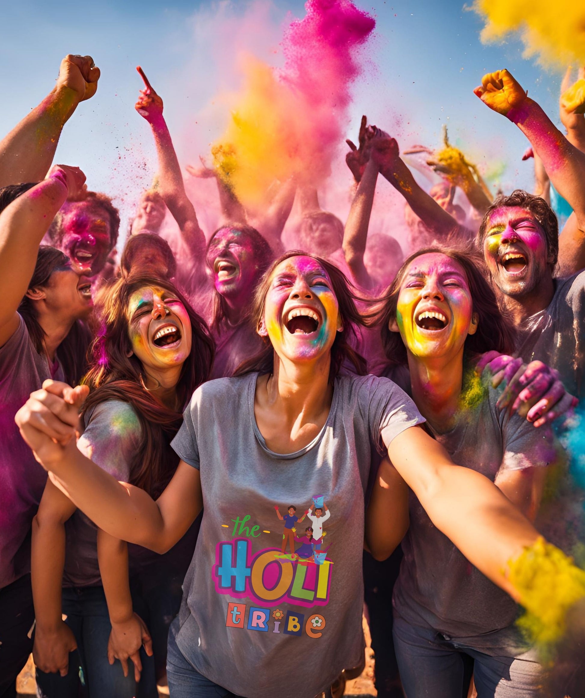 The Holi Tribe Colorful Holi T-Shirts for All - T Bhai