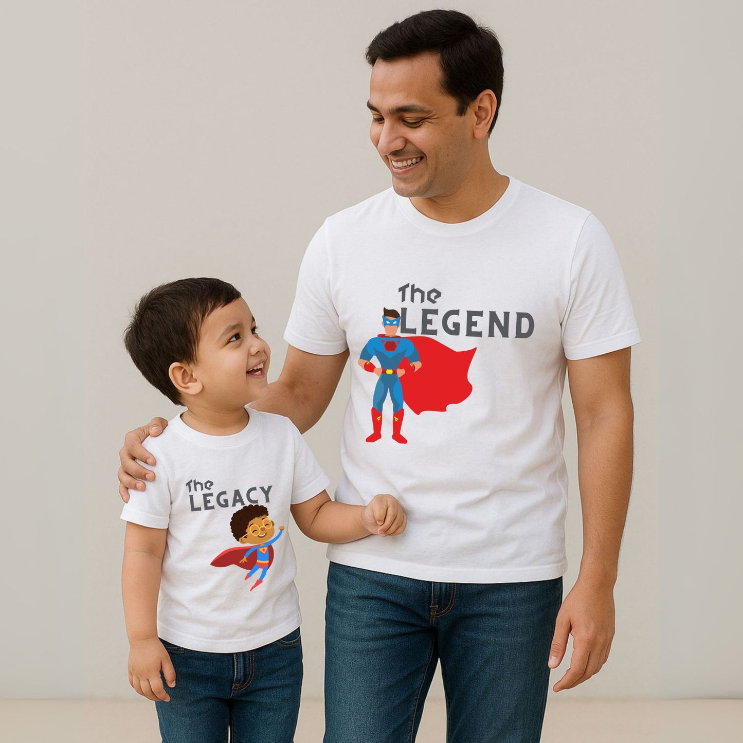 The Legend and the Legacy Twinning T-Shirts for Father & Son - T Bhai
