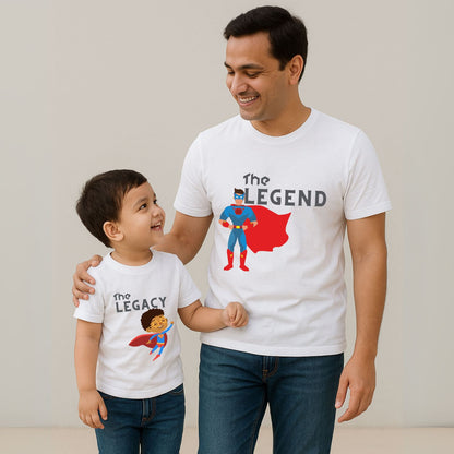 The Legend and the Legacy Twinning T-Shirts for Father & Son - T Bhai