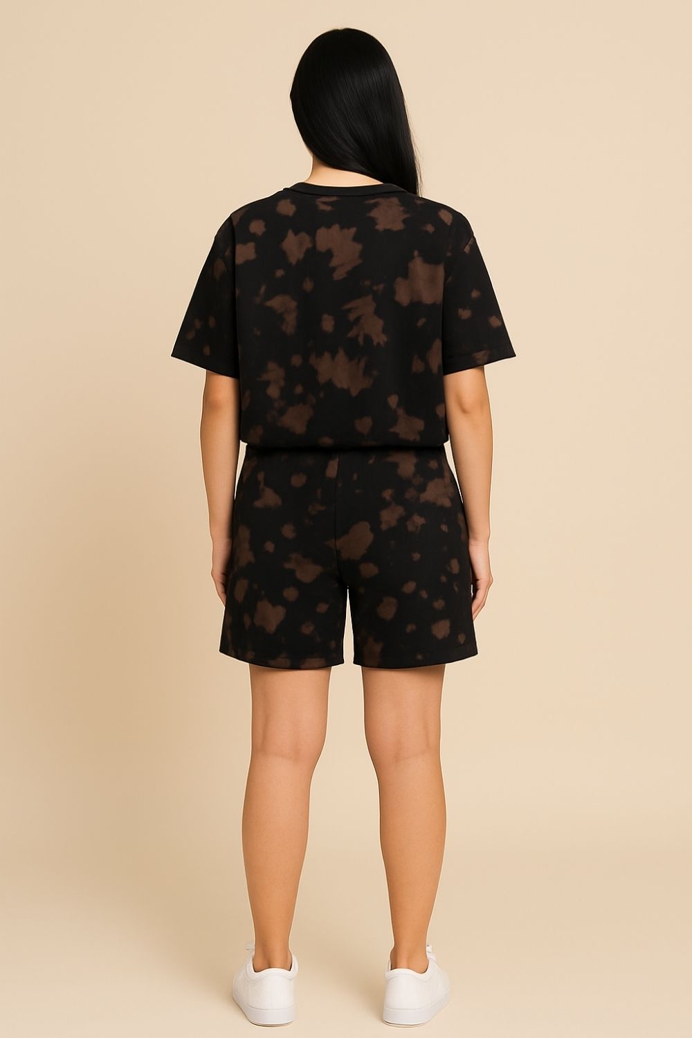 Premium Tie & Dye Oversize T-Shirts & Shorts Combo - Brown & Black - T Bhai