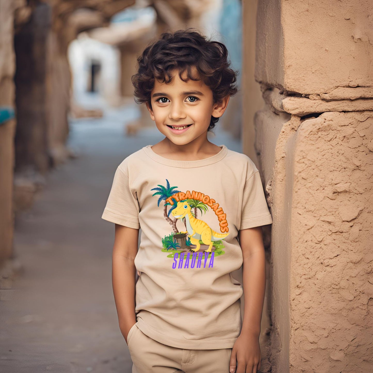 Personalized T-Rex Dino Theme Birthday T-Shirt - T Bhai