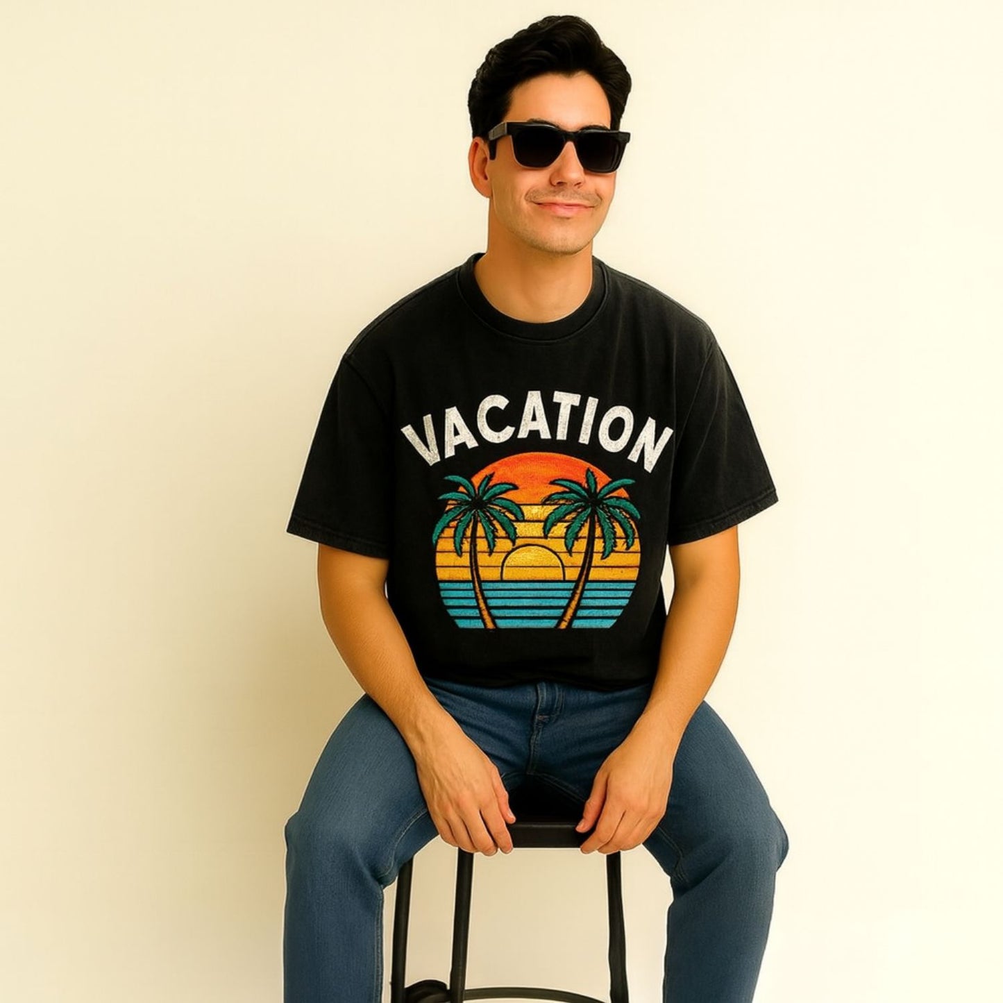 Vacation Acid Wash Oversize T-Shirt