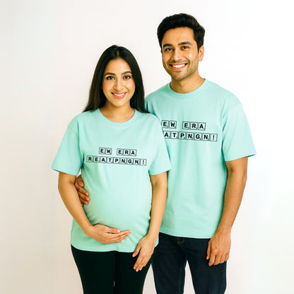 WE ARE PREGNANT Scrabble Style | Funny Jumbled Words Pregnancy Announcement Oversized T-Shirts - T Bhai