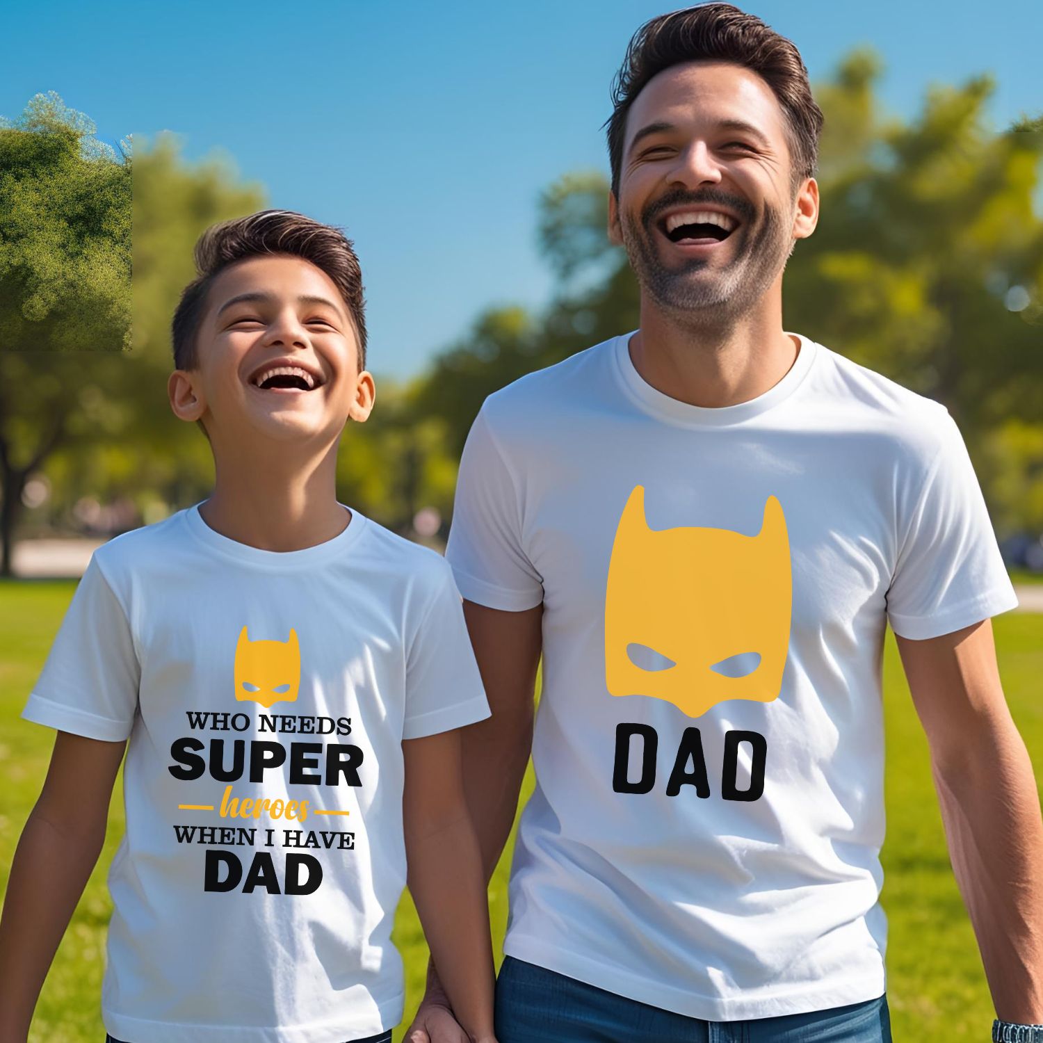 Who needs Super Heroes When I have Dad Matching Father Son & Daughter Combo T-Shirt & Romper Set - T Bhai