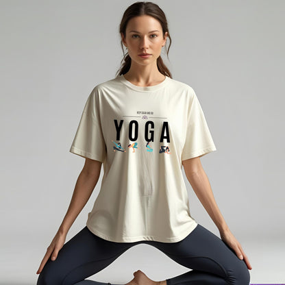 Keep Calm and Do Yoga Poses Oversized Unisex T-Shirts - T Bhai