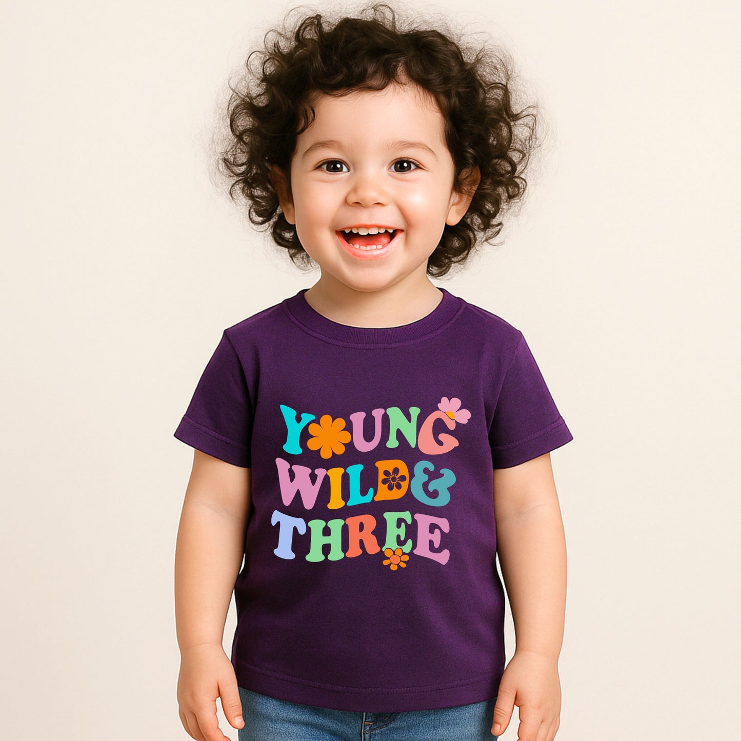 Young Wild & Three 3rd Birthday T-Shirt