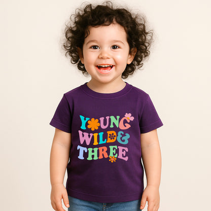 Young Wild & Three 3rd Birthday T-Shirt