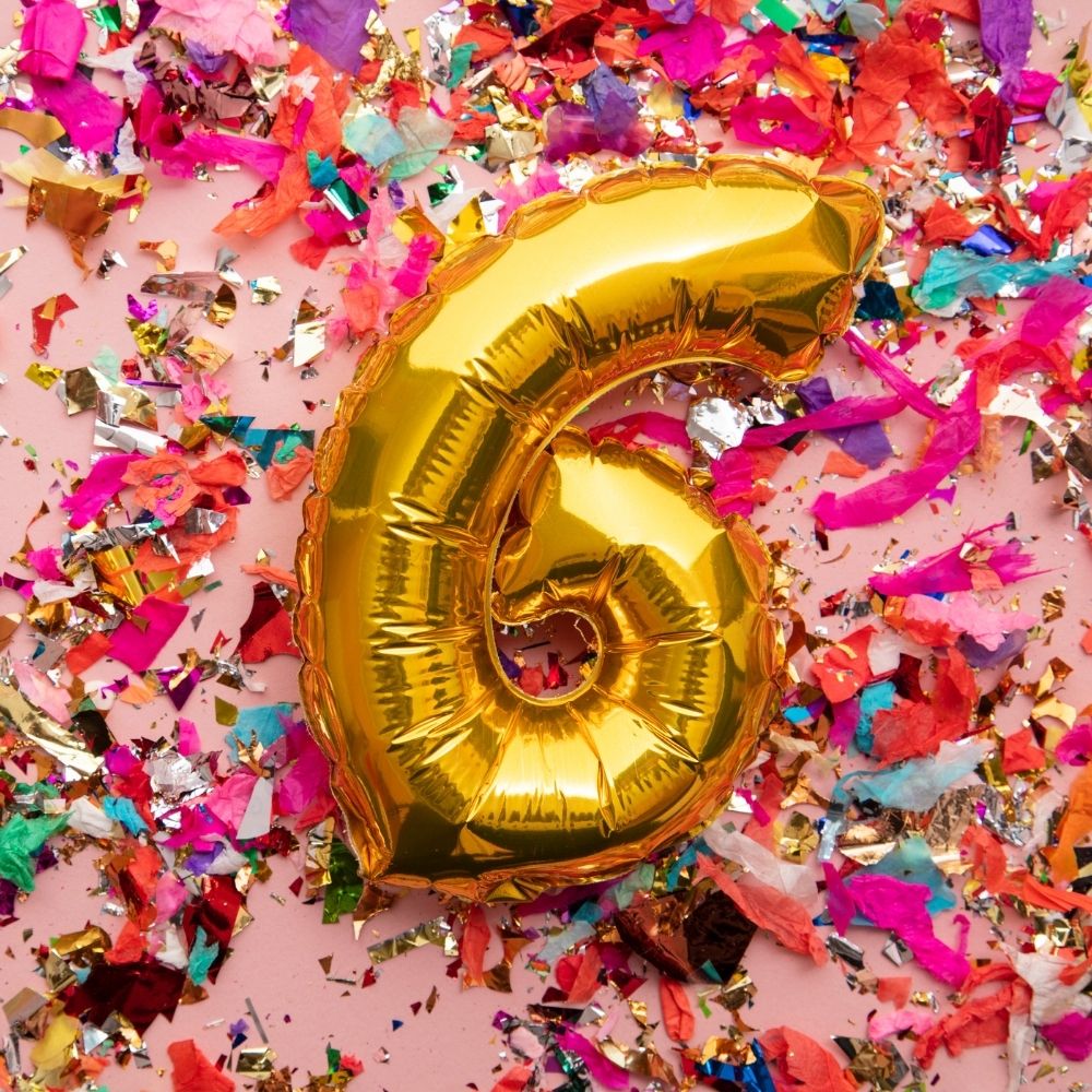 Gold Digit Helium Foil Birthday Party Balloons Number 6 (16 Inch) - T Bhai