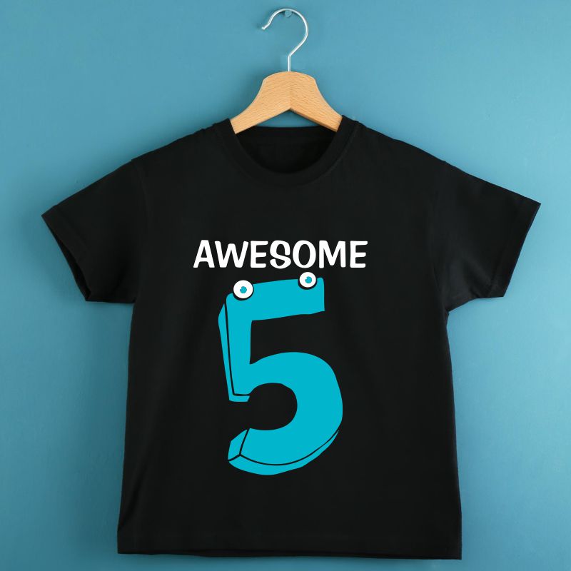 Awesome Five 5th Birthday T-Shirt for Kids 26