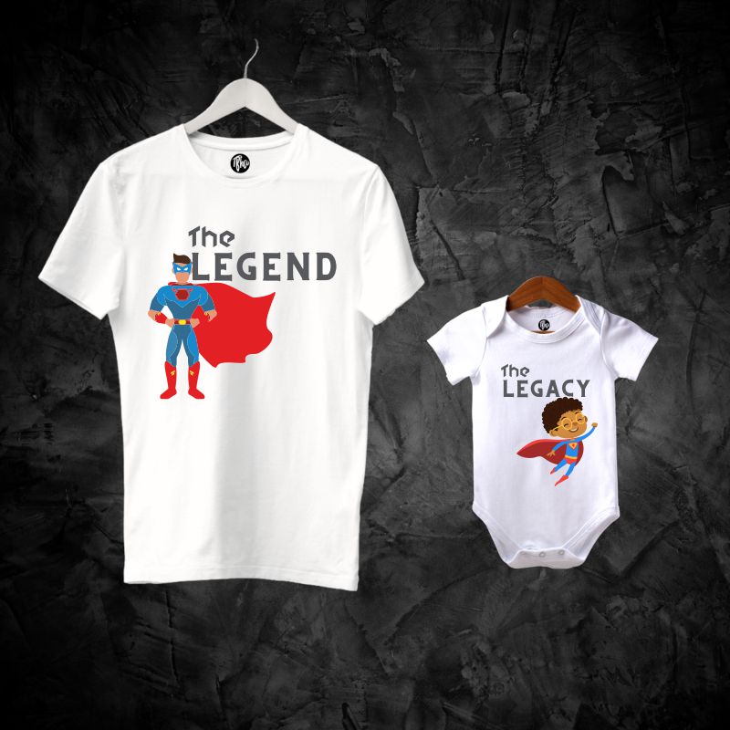The Legend and the Legacy Twinning T-Shirts for Father & Son - T Bhai