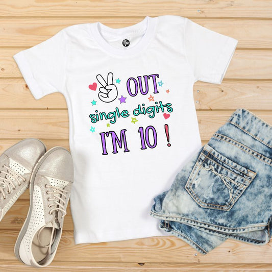 Peace Out Single Digits, I am Ten | 10th Birthday T-Shirt - T Bhai