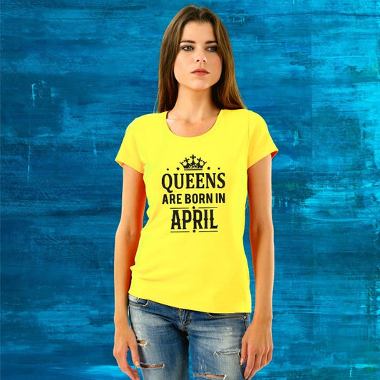 Zodiac Signs Queens are Born in Custom Month T-Shirt for Women - T Bhai
