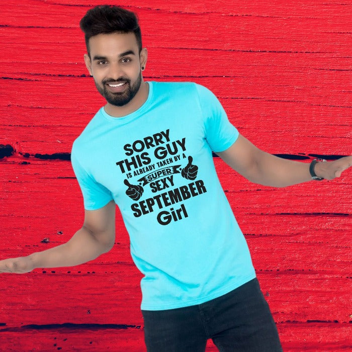 Zodiac Signs Guy Taken by a Custom Month Girl T-Shirt for Men - T Bhai