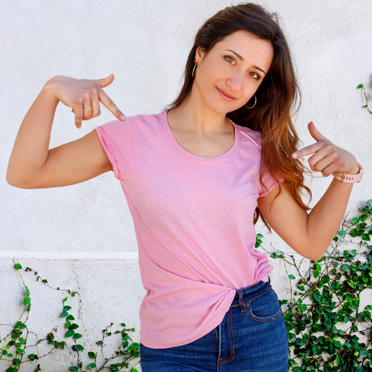 Women's Plain T-Shirt Pink - T Bhai